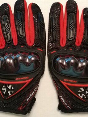 SCOYCO MC44 Motor Cycle Gloves Red & Black NWOT